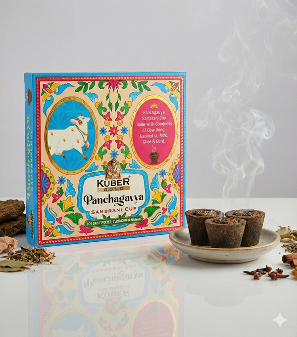 Kuber Gold Panchagavya Sambrani Cup (12 Cups)