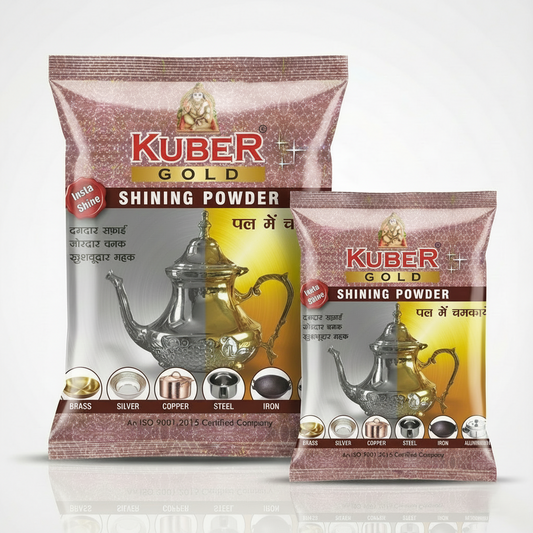 Two packages of Kuber Gold Shining Powder on a white background