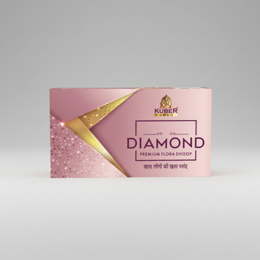 Kuber Gold Diamond Premium Flora Dhoop packaging on a white background
