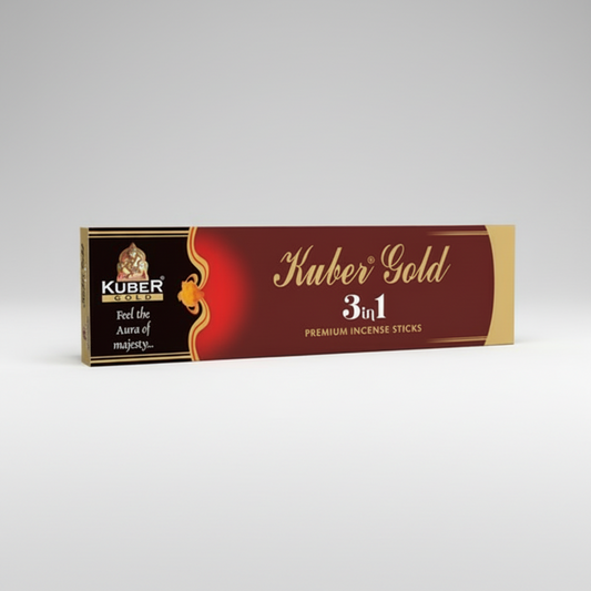 Kuber Gold incense stick box on a white background