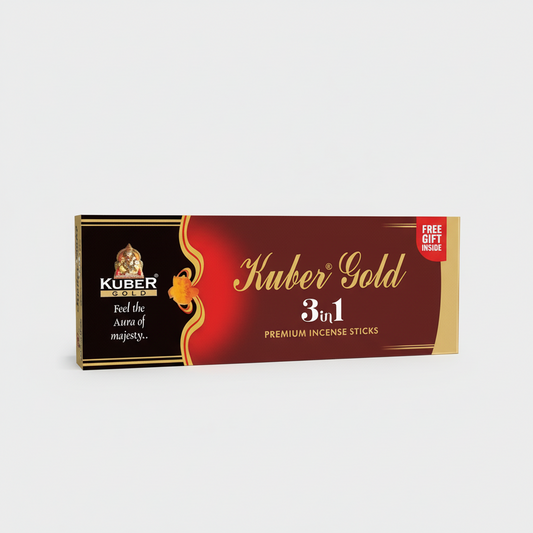 Kuber Gold incense sticks packaging on a white background